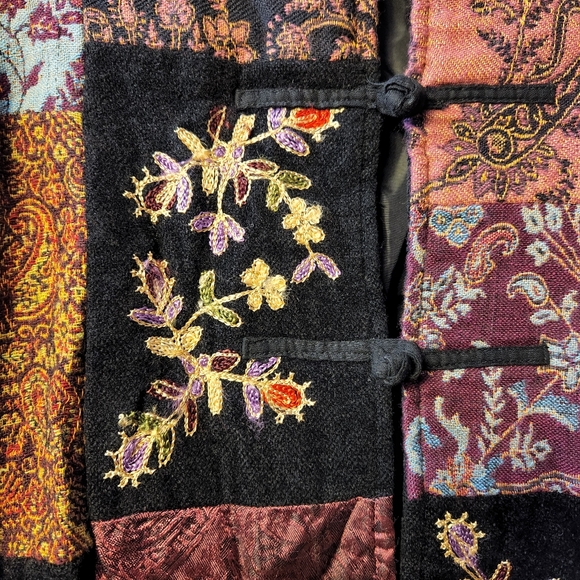 🏵️ Vtg 90s White Stag Patchwork Jacket | Chenille | M 🧥 - Picture 3 of 4